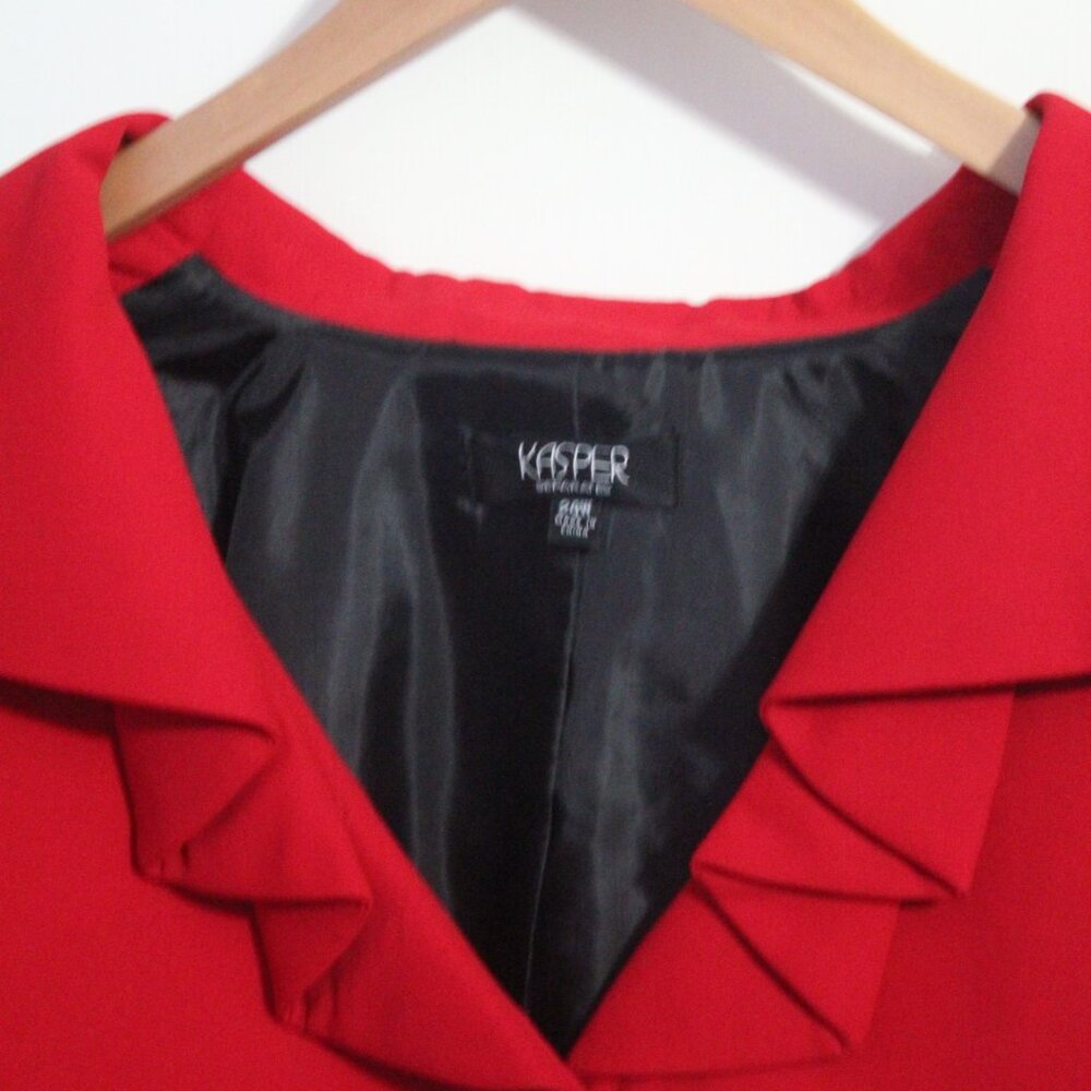 Kasper Separates Red Polyester Blazer Size 24w - image 7